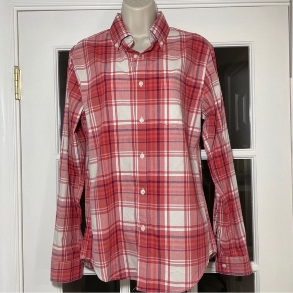 Vineyard Vines Red Purple Plaid Long Sleeve Button Collar Shirt 8 LNWOT - Picture 2 of 10